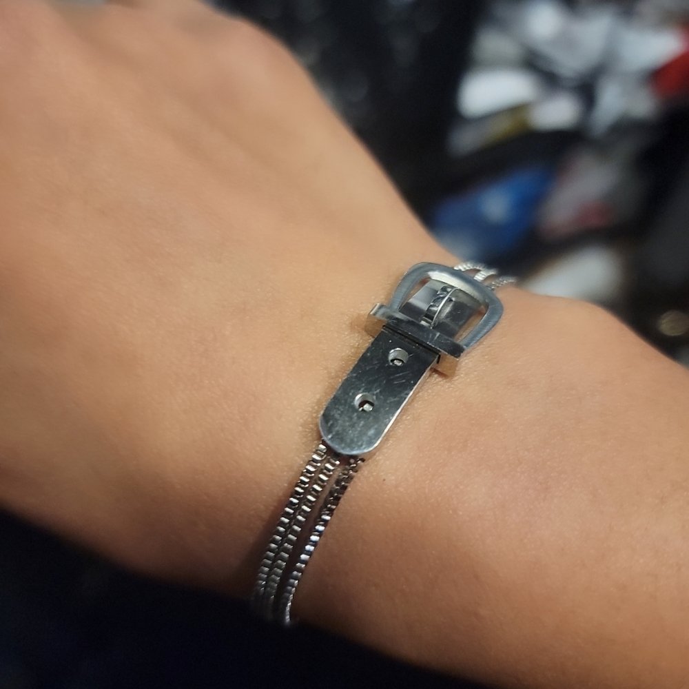 Stainless Steel Buckle Bracelet - Picture 2 of 4